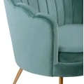 ΚΑΝΑΠΕΣ 2ΘΕΣΙΟΣ COQUILLE HM8627.07 ΑΠΟ ΦΥΣΤΙΚΙ ΒΕΛΟΥΔΟ ΜΕ ΧΡΥΣΑ ΠΟΔΙΑ 130x81x86Υ εκ.
