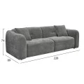 ΚΑΝΑΠΕΣ 3-ΘΕΣΙΟΣ JUNOA HM3333.01 ΓΚΡΙ ΥΦΑΣΜΑ 228x89x74Υεκ