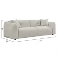 ΚΑΝΑΠΕΣ 3-ΘΕΣΙΟΣ JUNOA HM3333.02 ΕΚΡΟΥ ΥΦΑΣΜΑ 228x89x74Υεκ