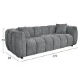 ΚΑΝΑΠΕΣ 3-ΘΕΣΙΟΣ LYKKE HM3323.01 ΓΚΡΙ ΥΦΑΣΜΑ 229x89x70Υεκ
