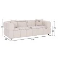 ΚΑΝΑΠΕΣ 3-ΘΕΣΙΟΣ NORIKA HM3331.02 ΕΚΡΟΥ ΥΦΑΣΜΑ 220x88x85Υεκ.
