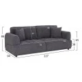 ΚΑΝΑΠΕΣ 3-ΘΕΣΙΟΣ STRUCTO HM3329.01 ΓΚΡΙ ΥΦΑΣΜΑ 227x94x88Υεκ.