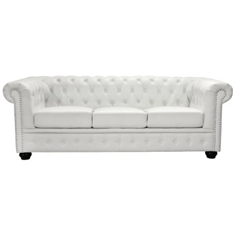 ΚΑΝΑΠΕΣ 3ΘΕΣΙΟΣ T.CHESTERFIELD HM3009.02 ΤΕΧΝΟΔΕΡΜΑ ΛΕΥΚΟ ΜΑΤ 208x90x73 εκ.