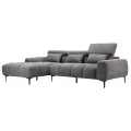 ΚΑΝΑΠΕΣ ΑΡΙΣΤΕΡΗ ΓΩΝΙΑ DIVYA HM3267.12L ΓΚΡΙ ΥΦΑΣΜΑ 260x100-174x104Υεκ.