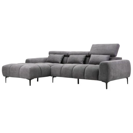 ΚΑΝΑΠΕΣ ΑΡΙΣΤΕΡΗ ΓΩΝΙΑ DIVYA HM3267.12L ΓΚΡΙ ΥΦΑΣΜΑ 260x100-174x104Υεκ.