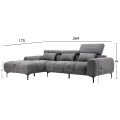ΚΑΝΑΠΕΣ ΑΡΙΣΤΕΡΗ ΓΩΝΙΑ DIVYA HM3267.12L ΓΚΡΙ ΥΦΑΣΜΑ 260x100-174x104Υεκ.