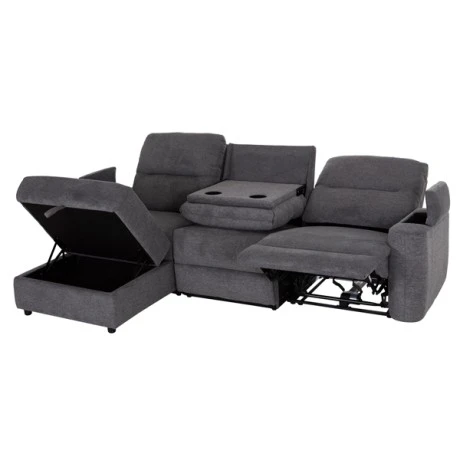 ΚΑΝΑΠΕΣ ΑΡΙΣΤΕΡΗ ΓΩΝΙΑ SYNTHIA HM3308.03L ΑΝΑΚΛΙΣΗ & ΑΠΟΘ.ΧΩΡΟΣ--ΓΚΡΙ 245x170x98Υεκ