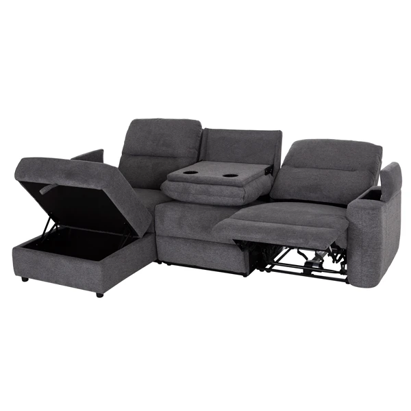 ΚΑΝΑΠΕΣ ΑΡΙΣΤΕΡΗ ΓΩΝΙΑ SYNTHIA HM3308.03L ΑΝΑΚΛΙΣΗ & ΑΠΟΘ.ΧΩΡΟΣ--ΓΚΡΙ 245x170x98Υεκ