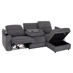 ΚΑΝΑΠΕΣ ΔΕΞΙΑ ΓΩΝΙΑ SYNTHIA HM3308.03R ΑΝΑΚΛΙΣΗ & ΑΠΟΘ.ΧΩΡΟΣ--ΓΚΡΙ 245x170x98Υεκ