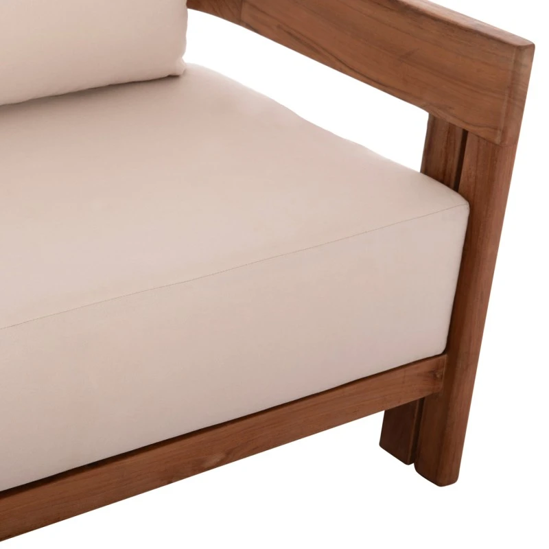 ΚΑΝΑΠΕΣ ΔΙΘΕΣΙΟΣ ΣΕΙΡΑ KIOTO HM6381 ΞΥΛΟ TEAK ΦΥΣΙΚΟ-ΜΠΕΖ ΜΑΞΙΛΑΡΙΑ 140x77x72Υεκ.
