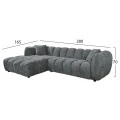 ΚΑΝΑΠΕΣ ΓΩΝΙΑ (ΑΡΙΣΤΕΡΗ) LYKKE HM3326.01L ΓΚΡΙ ΥΦΑΣΜΑ 280x89-165(η γωνία)x70Υ εκ.