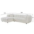 ΚΑΝΑΠΕΣ ΓΩΝΙΑ (ΑΡΙΣΤΕΡΗ) LYKKE HM3326.02L ΕΚΡΟΥ ΥΦΑΣΜΑ 280x89-165(η γωνία)x70Υεκ