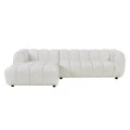 ΚΑΝΑΠΕΣ ΓΩΝΙΑ (ΑΡΙΣΤΕΡΗ) LYKKE HM3326.02L ΕΚΡΟΥ ΥΦΑΣΜΑ 280x89-165(η γωνία)x70Υεκ