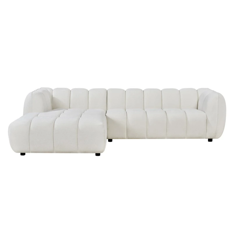 ΚΑΝΑΠΕΣ ΓΩΝΙΑ (ΑΡΙΣΤΕΡΗ) LYKKE HM3326.02L ΕΚΡΟΥ ΥΦΑΣΜΑ 280x89-165(η γωνία)x70Υεκ