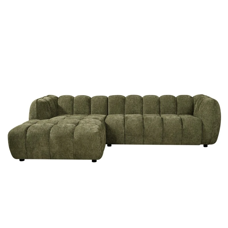 ΚΑΝΑΠΕΣ ΓΩΝΙΑ (ΑΡΙΣΤΕΡΗ) LYKKE HM3326.03L ΠΡΑΣΙΝΟ ΥΦΑΣΜΑ 280x83-160(η γωνία)x80Υεκ