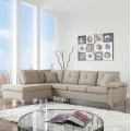 ΚΑΝΑΠΕΣ ΓΩΝΙΑ ΑΡΙΣΤΕΡΗ ZAILA HM3086L ΥΦΑΣΜΑ ΜΠΕΖ 282x197x90 εκ.