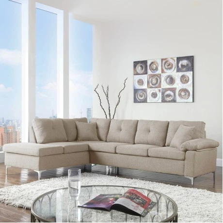 ΚΑΝΑΠΕΣ ΓΩΝΙΑ ΑΡΙΣΤΕΡΗ ZAILA HM3086L ΥΦΑΣΜΑ ΜΠΕΖ 260x195x95Υεκ.