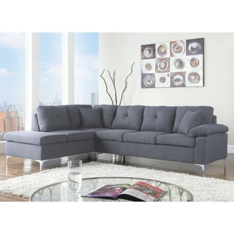ΚΑΝΑΠΕΣ ΓΩΝΙΑ ΑΡΙΣΤΕΡΗ ZAILA HM3087L ΥΦΑΣΜΑ ΓΚΡΙ 282x197x90Υ εκ.