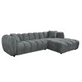 ΚΑΝΑΠΕΣ ΓΩΝΙΑ (ΔΕΞΙΑ) LYKKE HM3326.01R ΓΚΡΙ ΥΦΑΣΜΑ 280x89-165(η γωνία)x70Υεκ