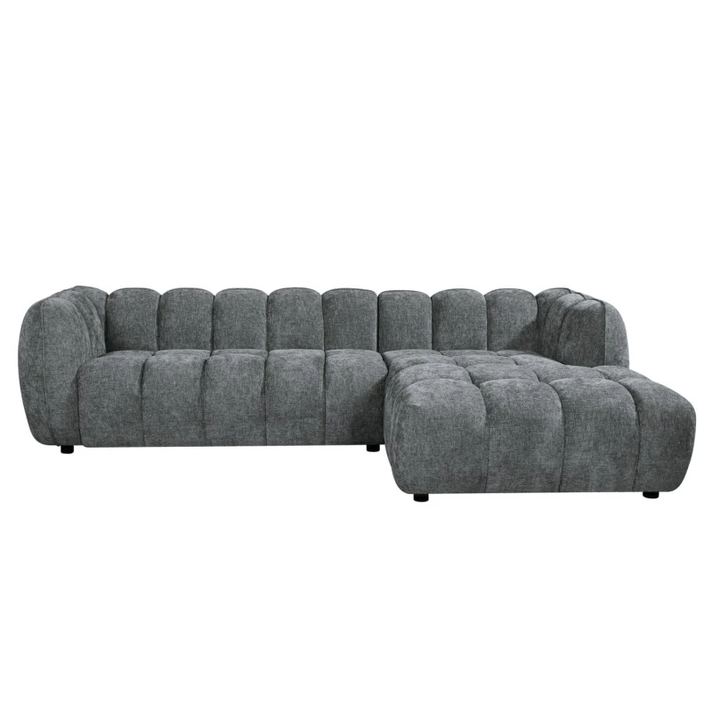 ΚΑΝΑΠΕΣ ΓΩΝΙΑ (ΔΕΞΙΑ) LYKKE HM3326.01R ΓΚΡΙ ΥΦΑΣΜΑ 280x89-165(η γωνία)x70Υεκ