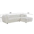 ΚΑΝΑΠΕΣ ΓΩΝΙΑ (ΔΕΞΙΑ) LYKKE HM3326.02R ΕΚΡΟΥ ΥΦΑΣΜΑ 280x89-165(η γωνία)x70Υεκ
