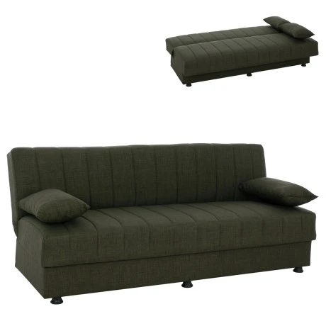 ΚΑΝΑΠΕΣ ΚΡΕΒΑΤΙ ANDRI ΤΡΙΘΕΣΙΟΣ DARK OLIVE HM3239.05 180x72x77 εκ.