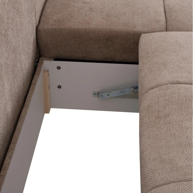 ΚΑΝΑΠΕΣ ΚΡΕΒΑΤΙ ΔΕΞΙΑ ΓΩΝΙΑ COMFYRA HM3336.03R ΜΠΕΖ ΥΦΑΣΜΑ 270x181x75Υεκ