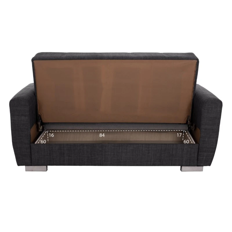 ΚΑΝΑΠΕΣ ΚΡΕΒΑΤΙ POLYA ΔΙΘΕΣΙΟΣ ΓΚΡΙ HM3241.03 153x87x77Υεκ.