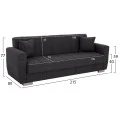 ΚΑΝΑΠΕΣ ΚΡΕΒΑΤΙ POLYA ΤΡΙΘΕΣΙΟΣ HM3240.03 ΓΚΡΙ 215x85x76Υ εκ.