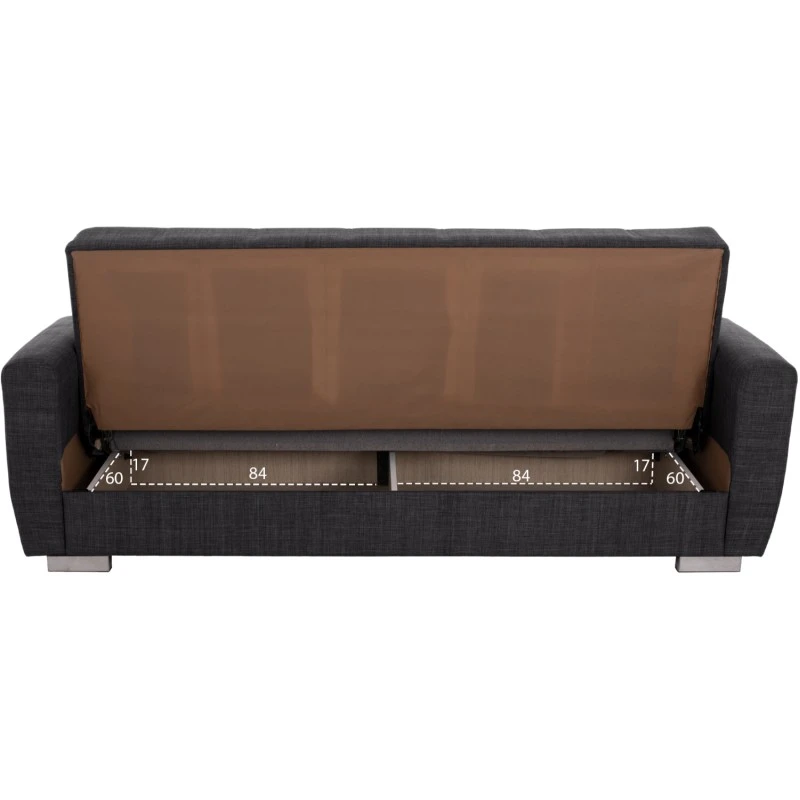 ΚΑΝΑΠΕΣ ΚΡΕΒΑΤΙ POLYA ΤΡΙΘΕΣΙΟΣ HM3240.03 ΓΚΡΙ 215x85x76Υ εκ.