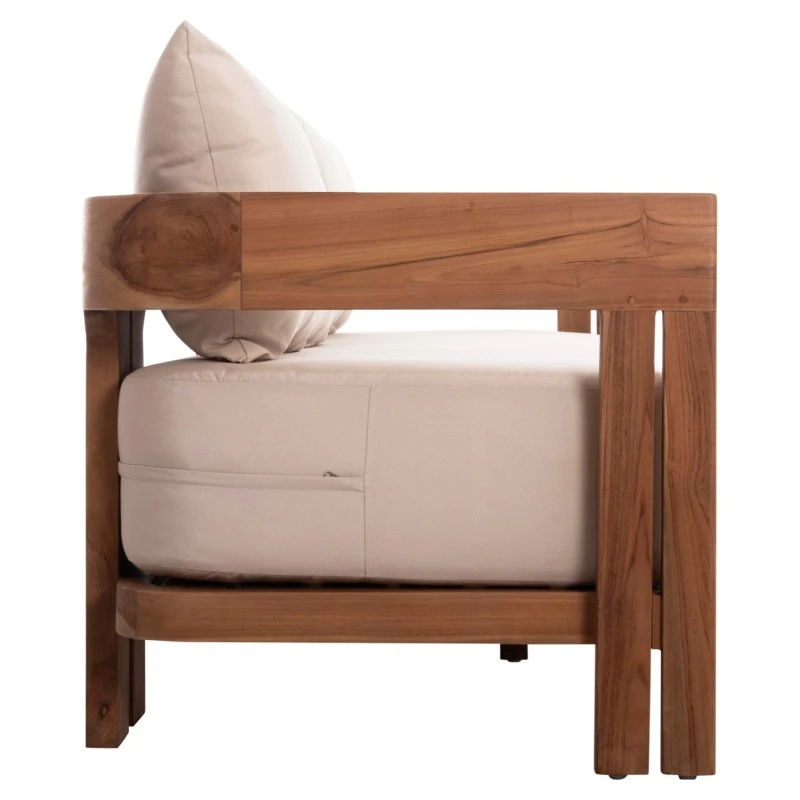 ΚΑΝΑΠΕΣ ΤΡΙΘΕΣΙΟΣ ΣΕΙΡΑ KIOTO HM6382 ΞΥΛΟ TEAK ΦΥΣΙΚΟ-ΜΠΕΖ ΜΑΞΙΛΑΡΙΑ 210x74x72Υεκ.
