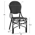 ΚΑΡΕΚΛΑ ΑΛΟΥΜΙΝΙΟΥ BAMBOO LOOK ΜΕ WICKER ΜΑΥΡΟ ΛΕΥΚΟ HM5792.02 46x60x96 εκ.
