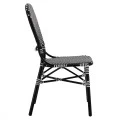 ΚΑΡΕΚΛΑ ΑΛΟΥΜΙΝΙΟΥ BAMBOO LOOK ΜΕ WICKER ΜΑΥΡΟ ΛΕΥΚΟ HM5792.02 46x60x96 εκ.