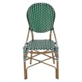 ΚΑΡΕΚΛΑ ΑΛΟΥΜΙΝΙΟΥ BAMBOO LOOK ΜΕ WICKER ΠΡΑΣΙΝΟ ΛΕΥΚΟ HM5792.01 47x55x98 εκ.