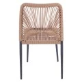 ΚΑΡΕΚΛΑ ΑΛΟΥΜΙΝΙΟΥ ΓΚΡΙ ΜΕ P.E.TWIST RATTAN ΜΠΕΖ HM5770.02 45x63x82Υ εκ.