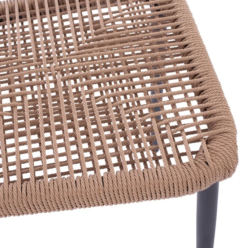 ΚΑΡΕΚΛΑ ΑΛΟΥΜΙΝΙΟΥ ΓΚΡΙ ΜΕ P.E.TWIST RATTAN ΜΠΕΖ HM5770.02 45x63x82Υ εκ.