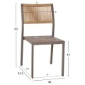 ΚΑΡΕΚΛΑ ΑΛΟΥΜΙΝΙΟΥ ΣΑΜΠΑΝΙ ΜΕ RATTAN & TEXTLINE HM5921.03 46x55,5x83 εκ.
