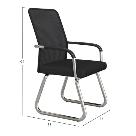 ΚΑΡΕΚΛΑ ΕΠΙΣΚΕΠΤΗ STED HM1232.01 ΜΑΥΡO MESH--ΠΟΔΙΑ/ΜΠΡΑΤΣΑ ΧΡΩΜΙΟΥ 55x59x89Υεκ