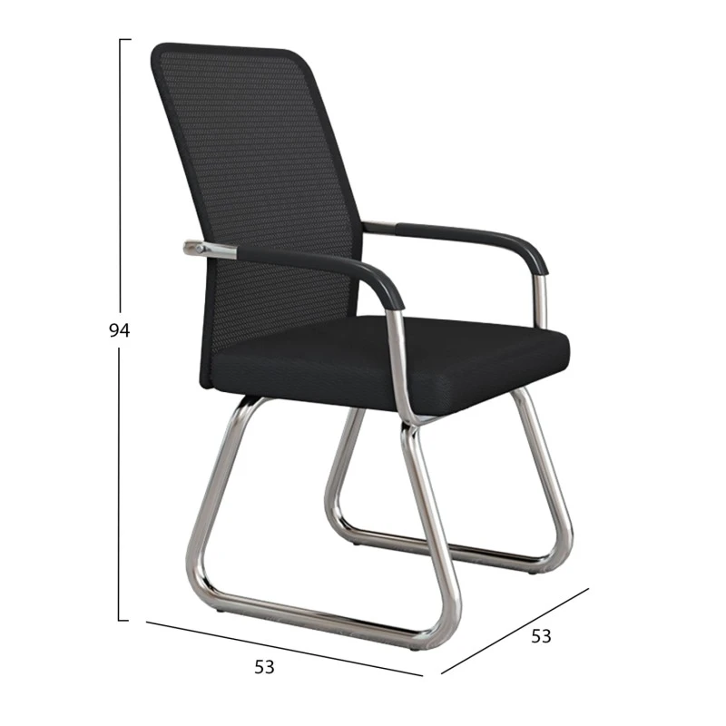 ΚΑΡΕΚΛΑ ΕΠΙΣΚΕΠΤΗ STED HM1232.01 ΜΑΥΡO MESH--ΠΟΔΙΑ/ΜΠΡΑΤΣΑ ΧΡΩΜΙΟΥ 55x59x89Υεκ