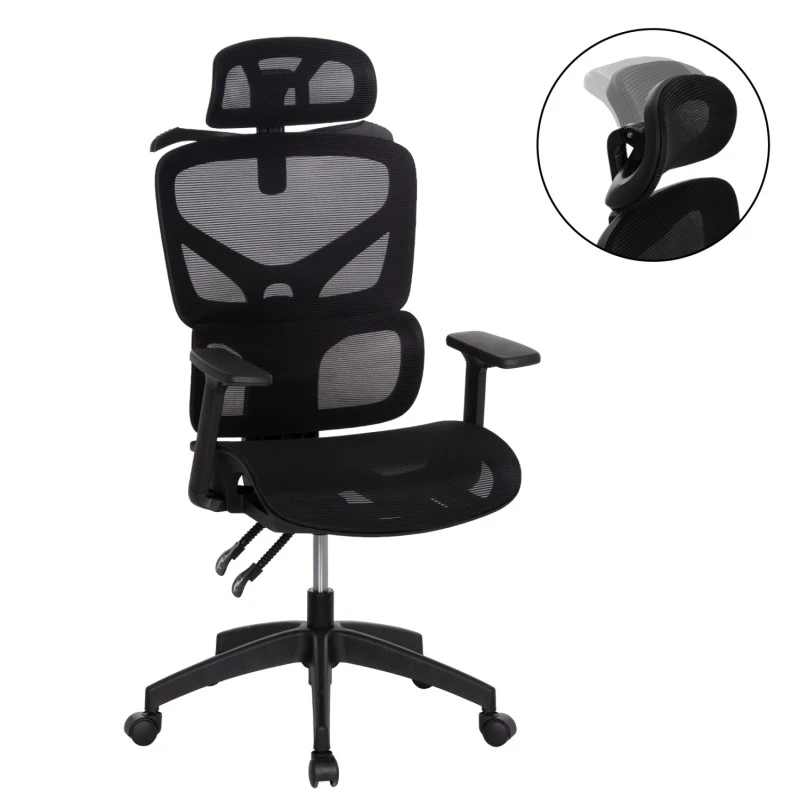 ΚΑΡΕΚΛΑ ΓΡΑΦΕΙΟΥ APEX HM1227.01 ΜΑΥΡO MESH & PP 70x66x113-130Υεκ