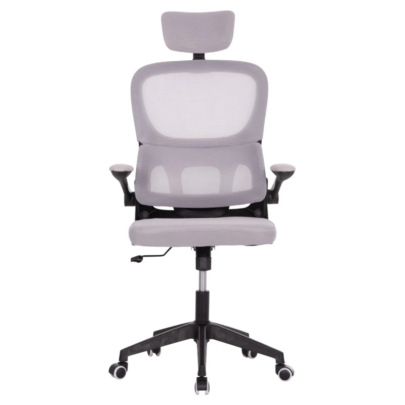 ΚΑΡΕΚΛΑ ΓΡΑΦΕΙΟΥ BASTON HM18236.02 ΓΚΡΙ MESH & ΜΑΥΡΟ PP ΣΚΕΛΕΤΟΣ 64x60x127Υεκ.