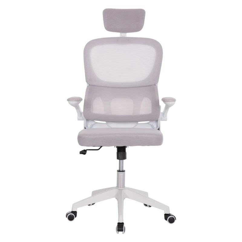 ΚΑΡΕΚΛΑ ΓΡΑΦΕΙΟΥ BASTON HM18236.03 ΓΚΡΙ MESH & ΛΕΥΚΟΣ PP ΣΚΕΛΕΤΟΣ 64x60x127Υεκ.