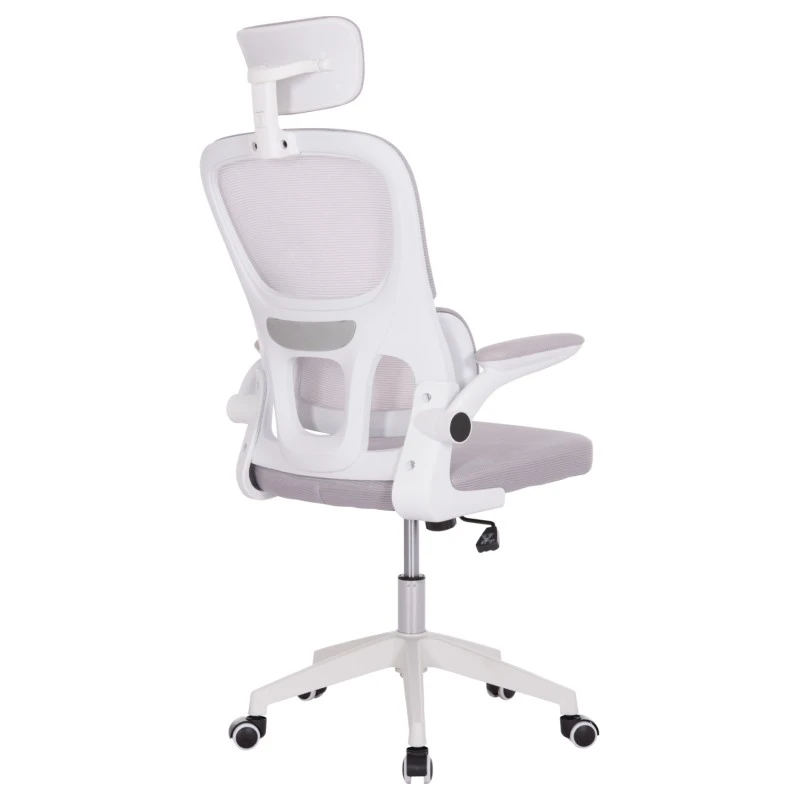 ΚΑΡΕΚΛΑ ΓΡΑΦΕΙΟΥ BASTON HM18236.03 ΓΚΡΙ MESH & ΛΕΥΚΟΣ PP ΣΚΕΛΕΤΟΣ 64x60x127Υεκ.