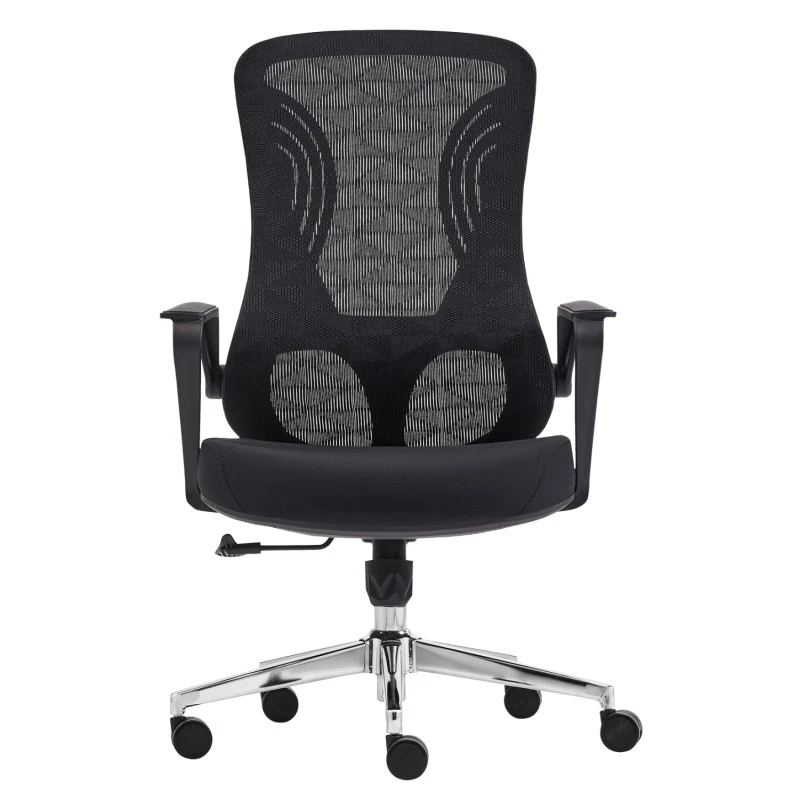 ΚΑΡΕΚΛΑ ΓΡΑΦΕΙΟΥ DECIFER HM1212.01 ΜΑΥΡO MESH-ΒΑΣΗ ΧΡΩΜΙΟΥ 61x60x110Υεκ.