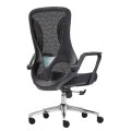 ΚΑΡΕΚΛΑ ΓΡΑΦΕΙΟΥ DECIFER HM1212.01 ΜΑΥΡO MESH-ΒΑΣΗ ΧΡΩΜΙΟΥ 61x60x110Υεκ.