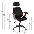 ΚΑΡΕΚΛΑ ΓΡΑΦΕΙΟΥ ΔΙΕΥΘΥΝΤΙΚΗ SUPERIOR PRO HM1109.01 ΚΑΡΥΔΙ-ΜΑΥΡO PU 63x67x123Yεκ.