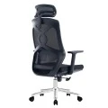 ΚΑΡΕΚΛΑ ΓΡΑΦΕΙΟΥ FLEXORA HM1213.01 ΜΑΥΡO MESH-ΒΑΣΗ ΧΡΩΜΙΟΥ 60x63x125Υεκ