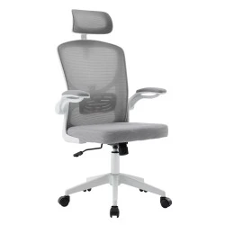ΚΑΡΕΚΛΑ ΓΡΑΦΕΙΟΥ FLOATER HM1230.02 ΛΕΥΚΟ PP--ΑΝΟΙΧΤΟ ΓΚΡΙ MESH 62x62x115-125Υεκ