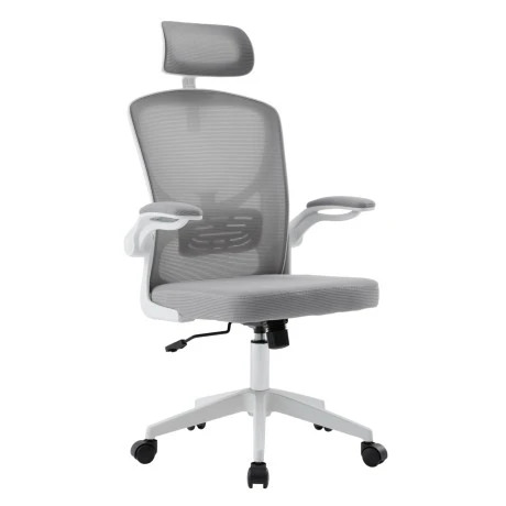 ΚΑΡΕΚΛΑ ΓΡΑΦΕΙΟΥ FLOATER HM1230.02 ΛΕΥΚΟ PP--ΑΝΟΙΧΤΟ ΓΚΡΙ MESH 62x62x115-125Υεκ