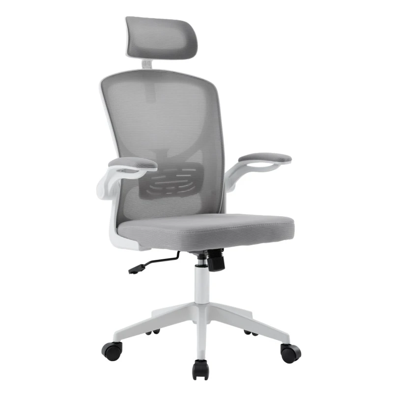ΚΑΡΕΚΛΑ ΓΡΑΦΕΙΟΥ FLOATER HM1230.02 ΛΕΥΚΟ PP--ΑΝΟΙΧΤΟ ΓΚΡΙ MESH 62x62x115-125Υεκ